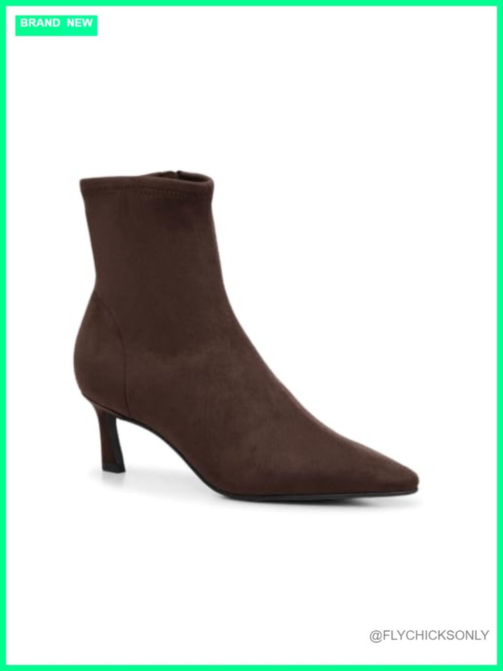 Faux Suede Pointed Toe Kitten Heel Ankle Boots Side Zipper Booties